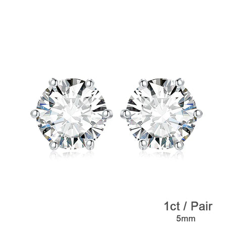 JewelryPalace Moissanite D Color Total 0.6ct 1ct 2ct 3ct 4ct 6ct S925 Sterling Silver Stud Earrings for Woman