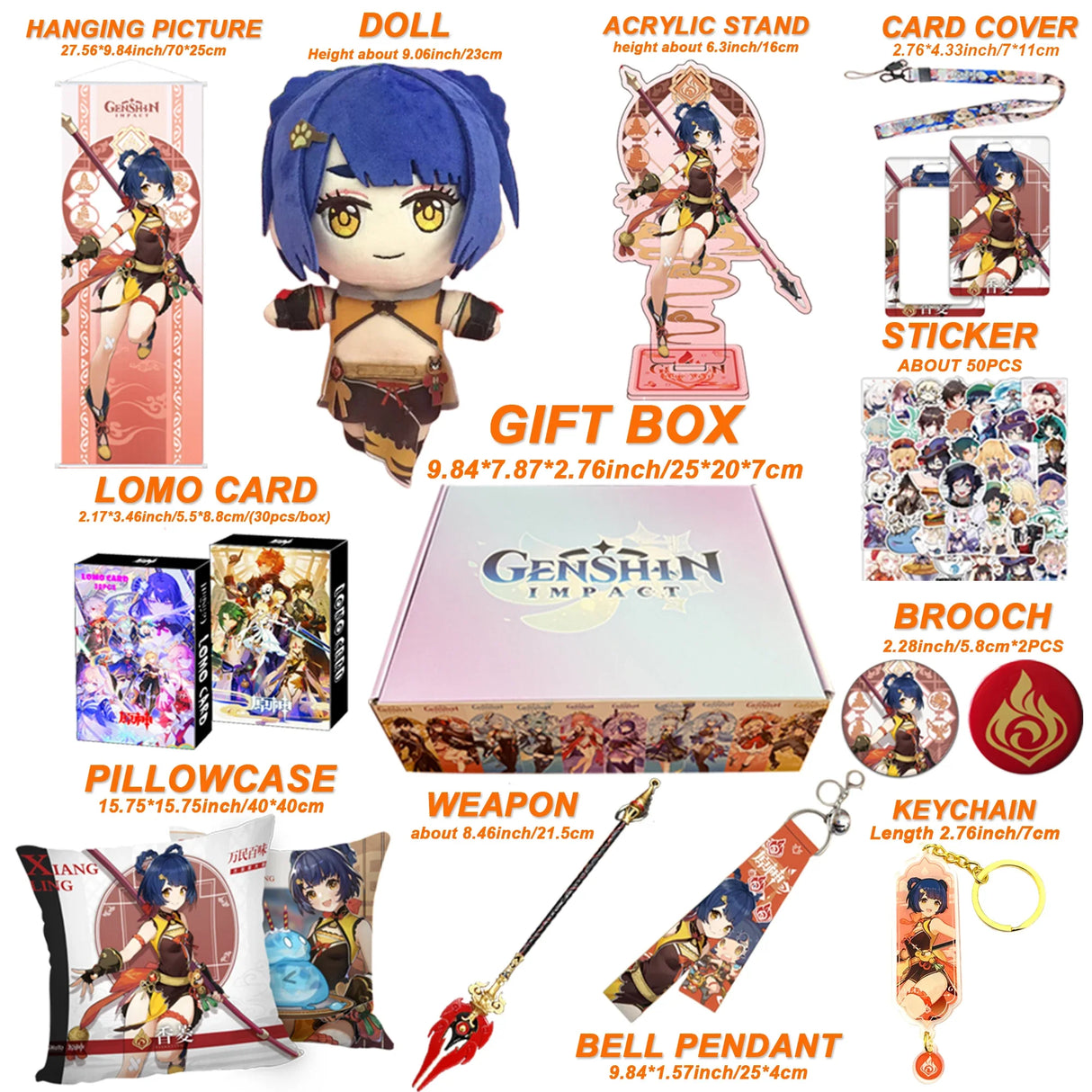 Genshin Impact Xianyun Navia Fontaine Furina Neuvillette Wriothesley Focalors Baizhu Kaveh Gift Box Include Keychain Doll Pillow