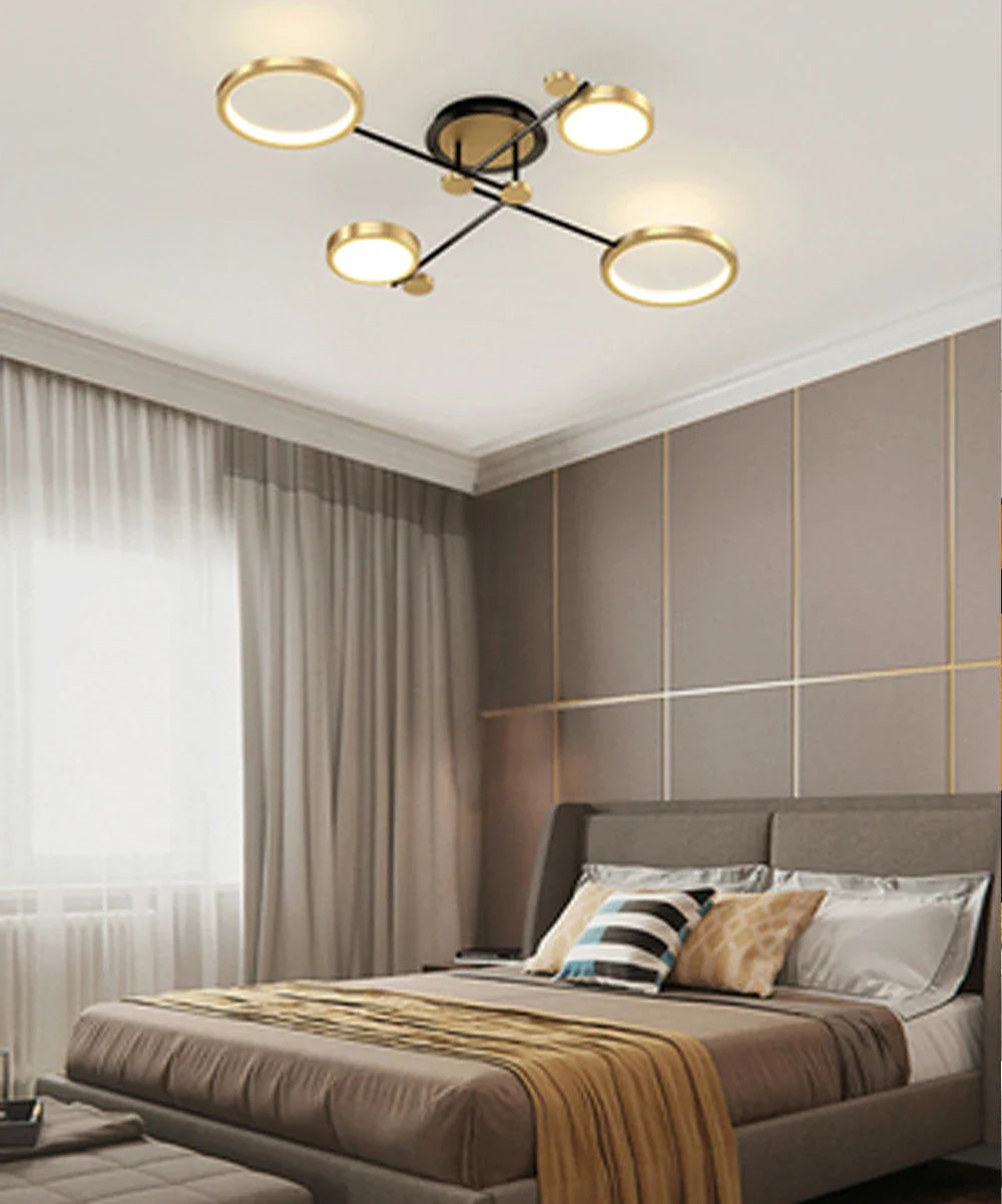 Modern Pendant Light LED Nordic Lamp Gold Black Hanging Chandelier Ceiling Lights Dimming Remote Control Lighting Fixture