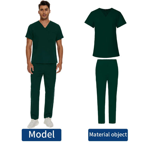 High Quality Unisex Scrubs Uniform Nurse Suit Pet Beauty Shop Medical Sets Spa Uniforms Womens Scrub Sets Work Wear Oversized