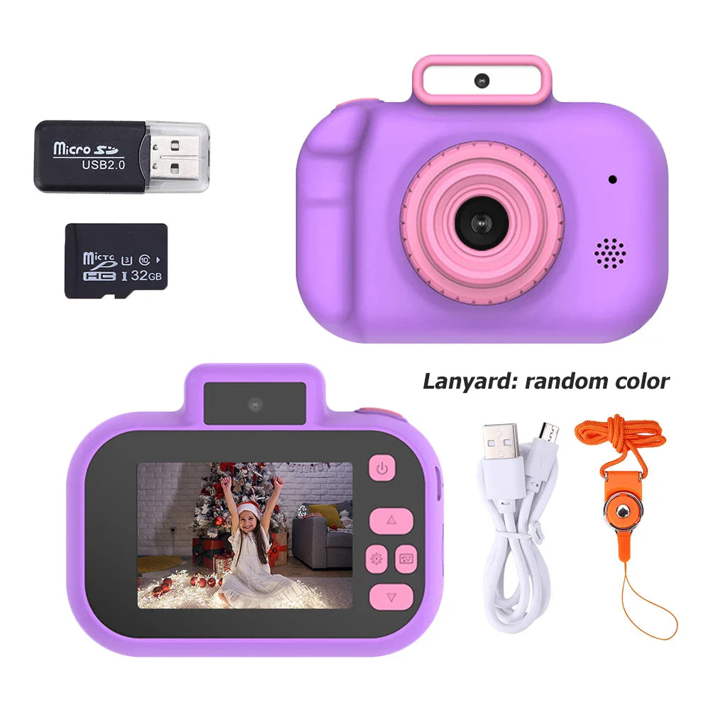 Children Camera Selfie 4000W Pixels 1080P HD Screen Blue PurPle Dual Cameras Kids  Electric Toys for Baby Camara Foto Infantil