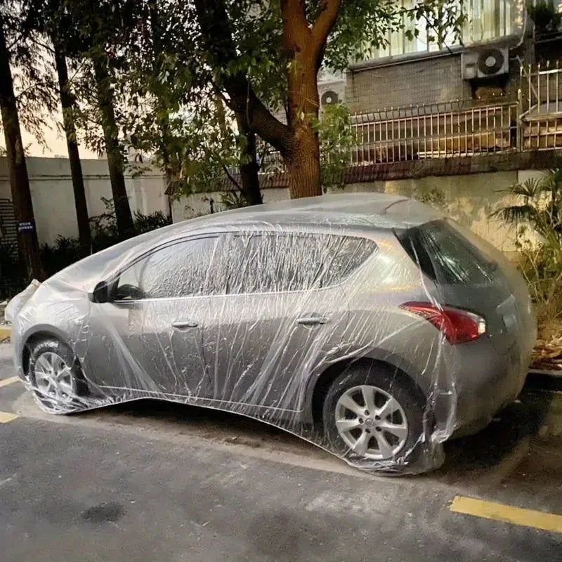 Disposable Transparent Car Clothing Cover Dustproof Rainproof Transparent Paint Dustproof Plastic PE Film Rainproof Car Cover