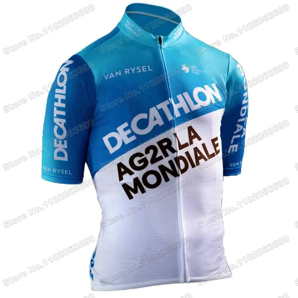 2024 AG2R Cycling Jersey Set Summer France Pro Team Cycling Clothing Men Road Bike Shirt Suit Bicycle Bib Shorts MTB Maillot