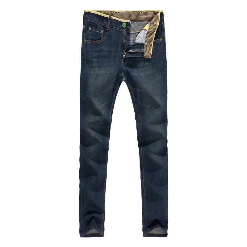 2024 Casual Jeans Men Business Straight Jeans Stretch Denim Pants Trousers Slim Fit Classic Cowboys Young Man Jeans