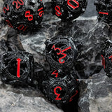 Mini Planet DND Metal Dice Set Three-dimensional Flying Dragon 3D Metal Dice D&D Hollow Metal Dice Set DnD RPG Polyhedral Games