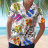 2023 New Hawaiian Red Leaf Tropical Shirts Floral Men Dazn Tops Summer Casual Short Sleeve Button Chemise Loose Vacation Beach