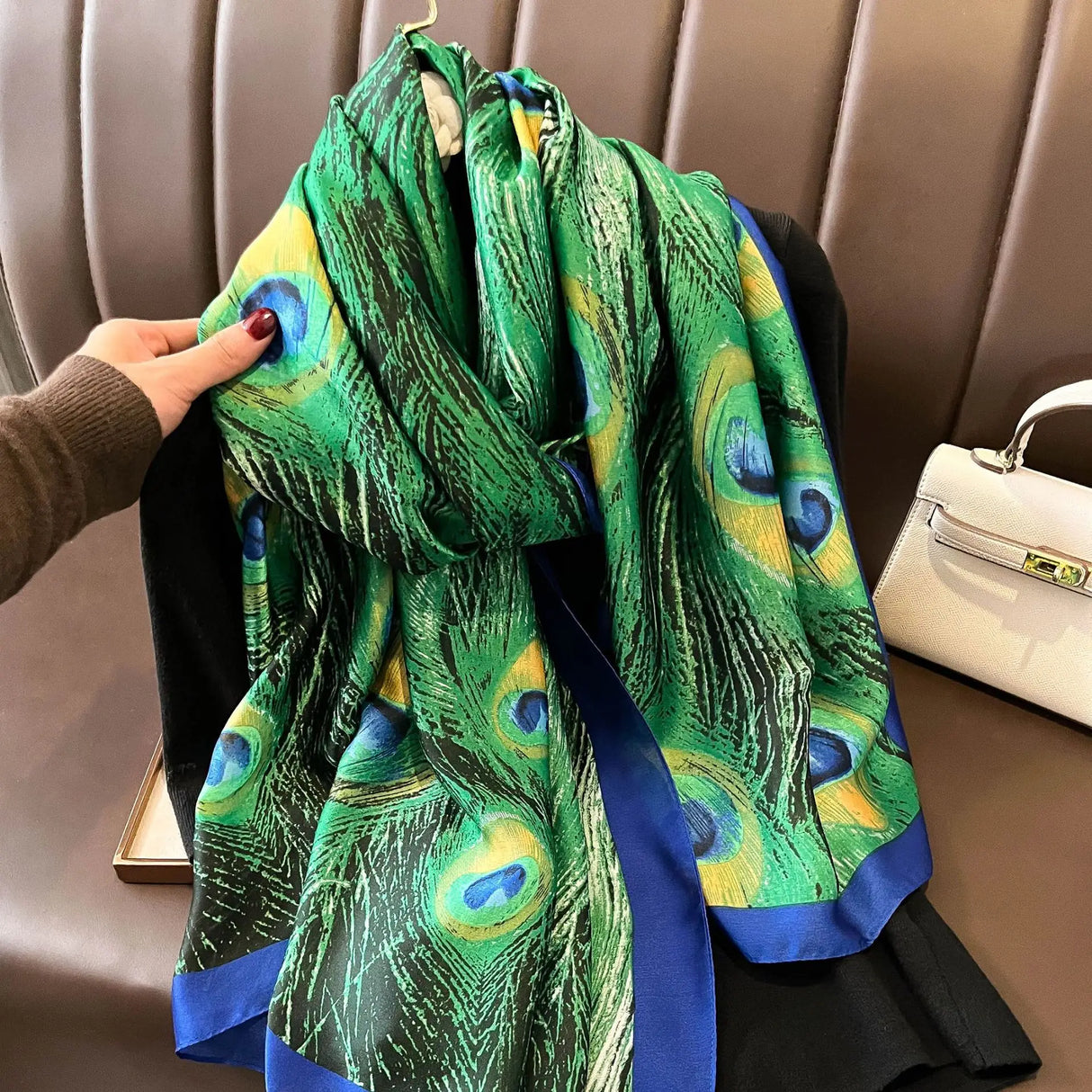 180*90cm Large Silk Satin Scarf Hijab Women Print Spring New Shawl Wrap Female Hand Foulard Pashmina Travel Echarpe 2022 NEW