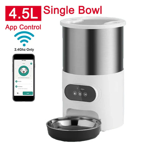 Cat Timing Feeder Smart APP Cat Feeder Stainless steel Double Meal Pet Food Remote Feeding Automatic Dispenser Suitable Cats Dog