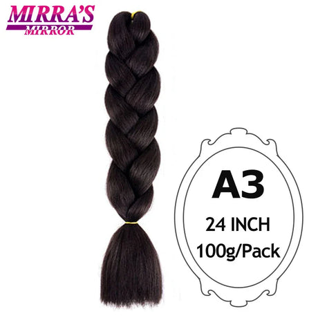 Jumbo Braiding Hair Extensions 24inch Ombre Hair For Braids 5Pcs Box Braid Yaki Texture Synthetic Fiber Fake Hair Mirra’s Mirror