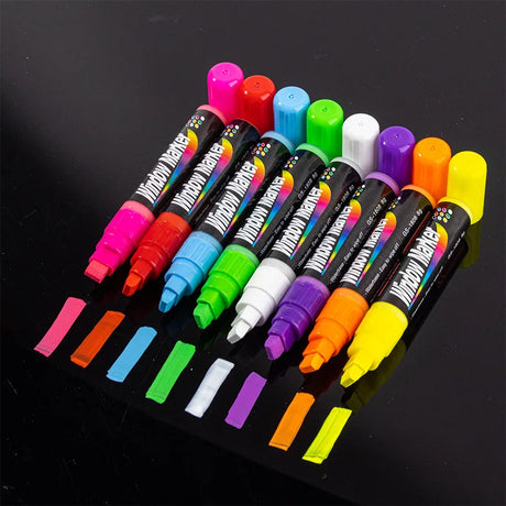 Erasable Chalk Pen Fluorescent Plate LED Electronic Light Emitting Board Whiteboard 8 COLOR Water Billboard Silvery Glass