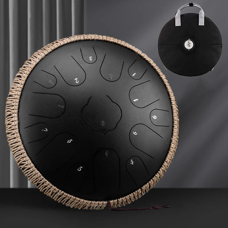 Hluru 15 Notes Glucophone Steel Tongue Drum 13 14 Inch 15 Notes Ethereal Drum Yoga Meditation Percussion Musical Instruments