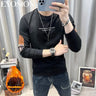 Autumn Men's Hoodies Long Sleeve Sweatshirt New Cotton High Quality Round Neck Sweater Loose Versatile Casual Black White M-5XL