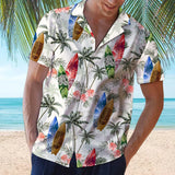 2023 New Hawaiian Red Leaf Tropical Shirts Floral Men Dazn Tops Summer Casual Short Sleeve Button Chemise Loose Vacation Beach