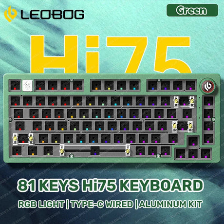 LEOBOG Hi75 Sugar65 Custom Mechanical Keyboard Aluminum Kits Hot Swap Wired Gaming Keyboard RGB Gamer Gasket Keyboard With Knob