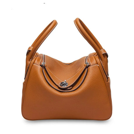 100% Cow Leather Lady Lindi Bag Brand Shoulder Messenger Bag Luxury Handbags Women Genuine Leather Luxury Designer Doctor Bag