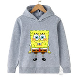 Spring and Autumn SpongeBob Printed Hoodies for Kids Sweatshirts for Boys and Girls Original Fashion Creative Games Baby Clothes