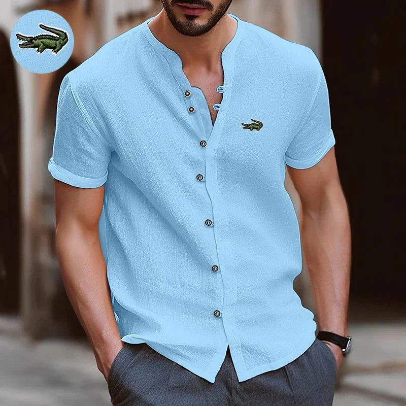 High Quality Men's Spring/Summer New Long Sleeved Cotton Linen Shirt Business Casual Loose Fitting T-Shirt Shirt Top S-2XL