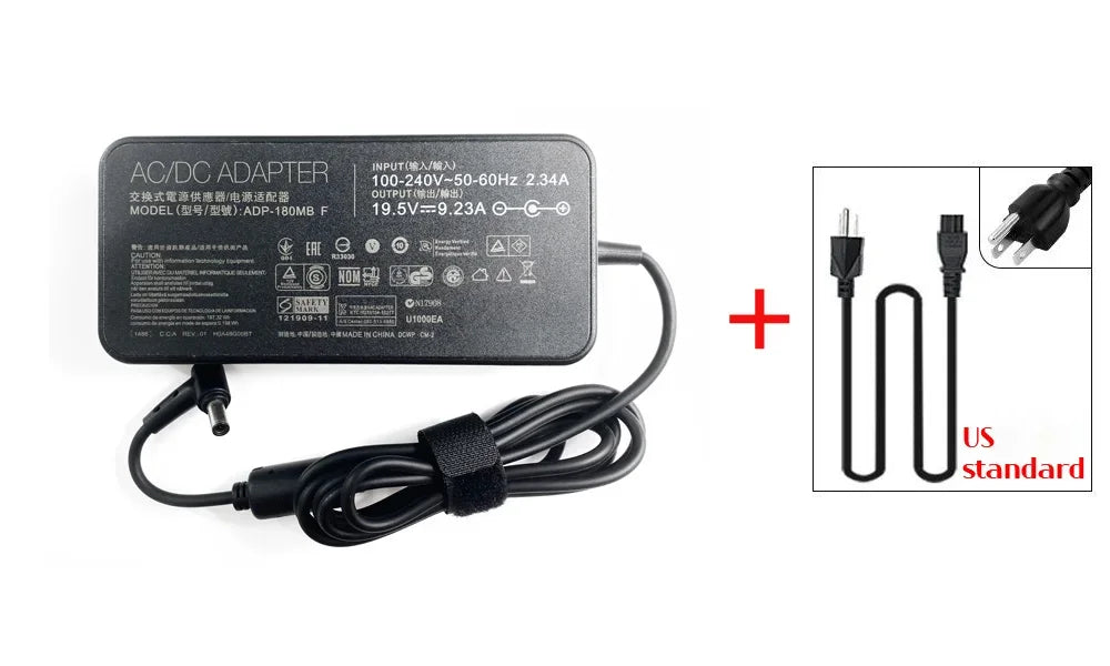 19.5V 9.23A Laptop AC Adapter Charger for Asus 90XB00EN-MPW050 90XB00EN-MPW020 90XB00EN-MPW040 90XB00EN-MPW060 FX505GE FX705DD