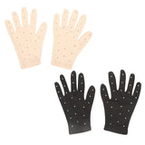 1 Pair Womens Figure Skating Gloves Children Adult Sparkly Rhinestones Gloves for Performance Competition