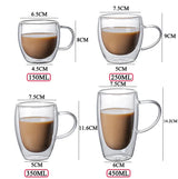 Double Wall High Borosilicate Glass Mug Heat Resistant Tea Milk Lemon Juice Coffee Water Cup Bar Drinkware Lover Gift Creativity