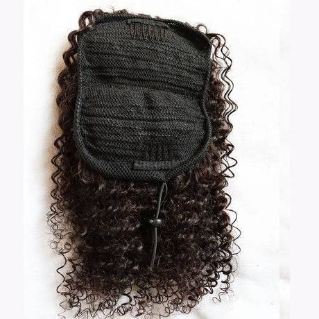 Human Hair Extensions Draw String Ponytails Jerry Afro Kinky Curly Virgin Human Hair Clip In Ponytail Extension for Black Women