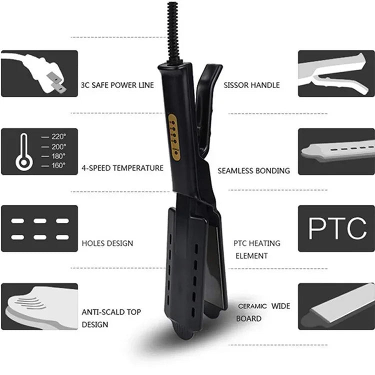 Four-gear Temperature Adjustment Ceramic  Hair Straightener  Widen Panel Professional Styling Tool  Hot Brush