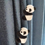 10cm Clip Panda Doll Mini Panda Plushie Hanging Ornament PP Cotton Stuffed Animal Plush Toy Living Room Curtain Decor Gift