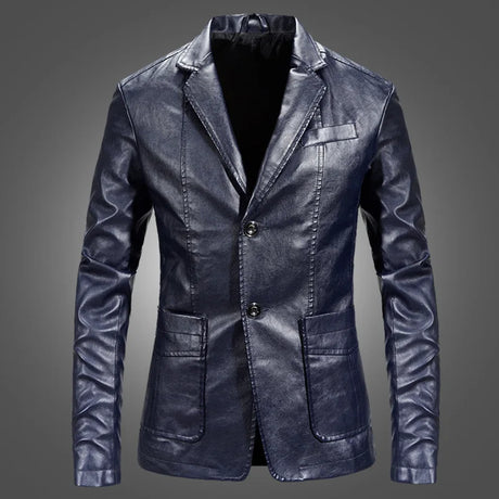 PU Jacket Men Solid Color Leather Coat Jacket Casual PU Coats Motorcycle Biker Coat Leather Jackets Male Big Size 6XL