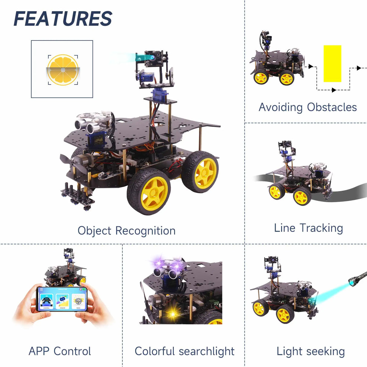 4WD Smart Robot Car Automation Kit For Raspberry Pi 4B Programming Training and Learning STEM Education DIY Electronic Full Set