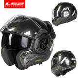 LS2 FF906 Advant Full Face Flip Up Helmets Motorcycle Modular Double Visor Helmet built-in Lens ECE Capacete Casque Casco Moto