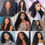 eddfine 13x4/13x6 HD Transparent Lace Front Human Hair Wigs PrePlucked Brazilian Deep Wave Lace Frontal Wig with Baby Hair