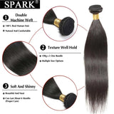 SPARK 12A Brazilian Straight Human Hair Extension 1B Natural Black Color 100% Human Hair Weave Bundles 8-30inch Remy Hair