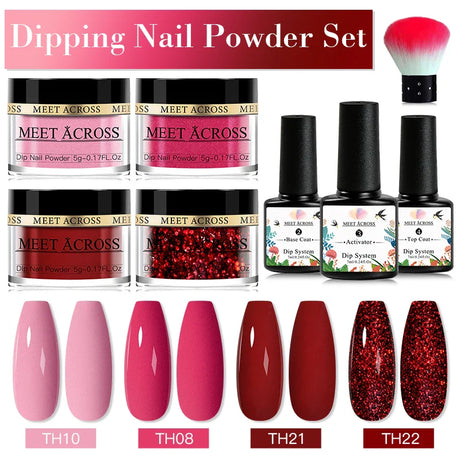 5g Dipping Nail Powder Set Nude Nail Glitter Dipping System Kit For Manicure Nail Art Decorations Natural Dry Without Lamp Cure