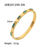 Youthway 18k Gold Stainless Steel Bangles Winter Stacking Cubic Zirconia Opening Bracelet for Women Jewelry Gift 2022 NEW