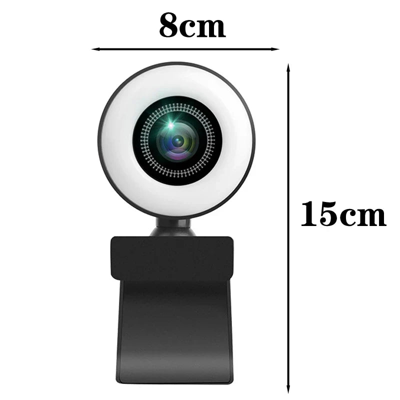 Webcam 1080P Mini Camera Full HD Webcam With Ring Fill Light Microphone USB Live Broadcast For Youtube PC Laptop Video Shooting