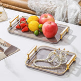 Luxury Modern Tea Tray Kettle Coffeeware Teaware Kitchen Plate Plastic Tray Serving Food Bandeja Plastico Tea Cup Accessories