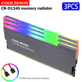 COOLMOON CR-D134S RAM Heat Spreader 5V 3PIN Male/Female Addressable Memory Cooler Heatsink Support RGB Controller for Desktop PC