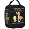 Custom Dachshund And Wine Funny Dog Lunch Bag Women Thermal Cooler Insulated Lunch Boxes for Children School