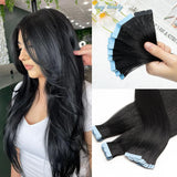 Mini Tape in Human Hair Extensions Double Side Invisible Seamless Tape in Hair 10pcs/set Natural Straight Black Brown Blonde