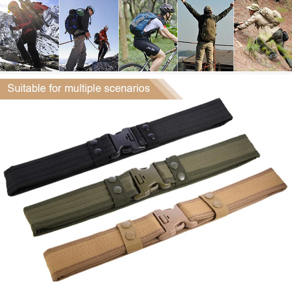 Men Army Style Combat Quick Release Tactical Belt Fashion Canvas Waistband Outdoor Sports Training Hunting Hiking Durable Belts