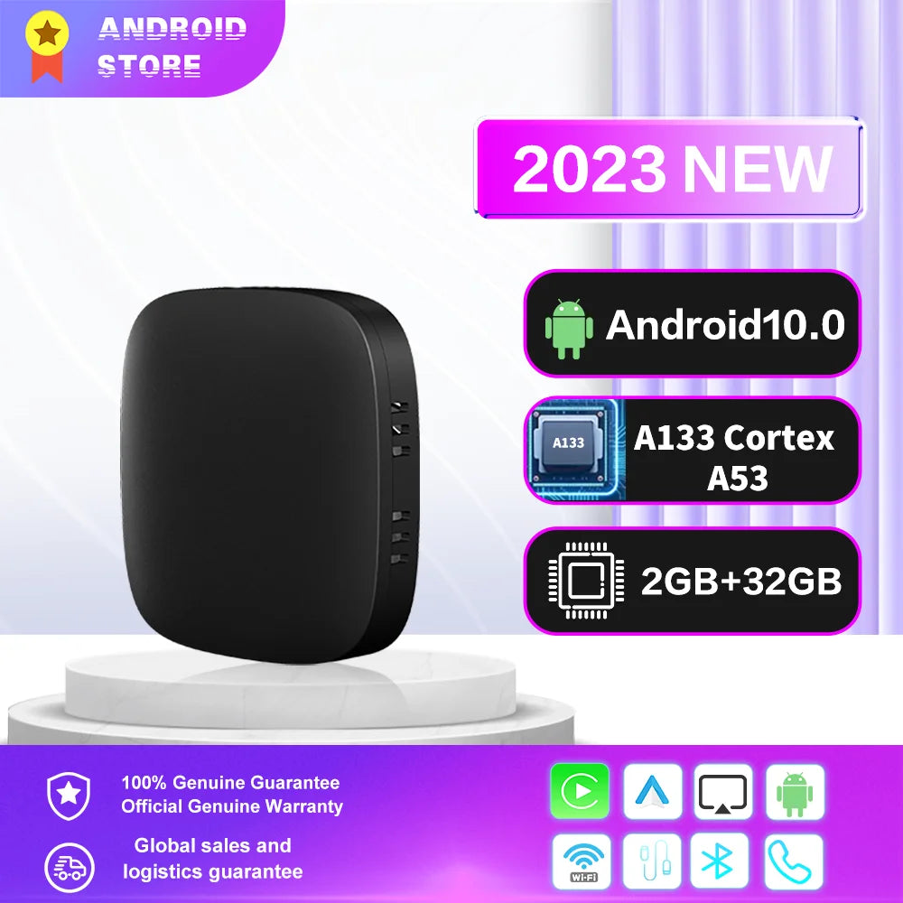 2024 Smart Ai Box Wireless Android Auto Carplay TV Box Car Intelligent System 10 2GB+32GB For Mazda Volvo Benz Toyota Kia Ford