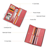 CONTACT'S Genuine Leather Women Wallets Long Fashion Bifold Purses for Women Card Holders Coin Purses Money Clip Female Handbags