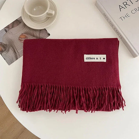 Luxury Brand Wool Scarf For Women Men Solid Color Plain Real Wool Scarves Female Winter Warm Neck Scarf Cashmere Shawl 2023