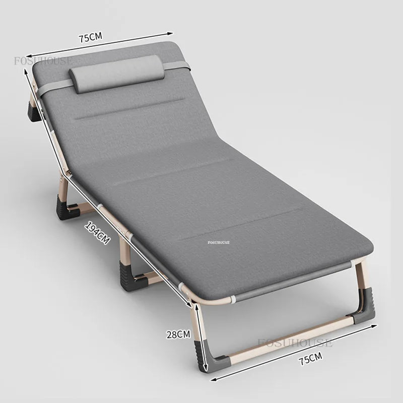 Household Minimalist Folding Beds for Bedroom Furniture Folding Bed for Sleeping Office Lunch Break Simple Bed Foldable Recliner