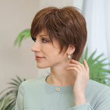 100% Remy Human Hair Wigs Brown Short Pixie Cut Lace Front Wig for Women Glueless HD Transparent Human Hair Lace Frontal Wigs