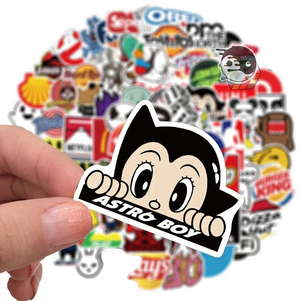 10/25/50/100Pcs Disney Cool Fashion Brand Logo Stickers DIY Skateboard Laptop Luggage Bike Motorcycle Phone Car Sticker Decals