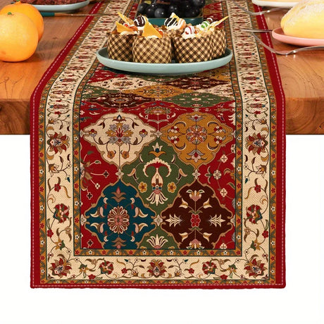 Bohemian Geometric Pattern Table Runner Linen Kitchen Decoration Accessories for Indoor Outdoor Holiday Decoration Table Runner