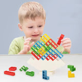 Tetra Tower Game Stacking Blocks Stack Building Blocks Balance Puzzle Board Assembly Bricks Educational Toys for Children Adults