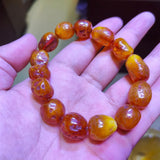 Natural Raw Amber Bracelet Men Women Healing Gemstone Fine Jewelry Genuine Baltic Ambers Tumbled Stone Bracelets Bangles