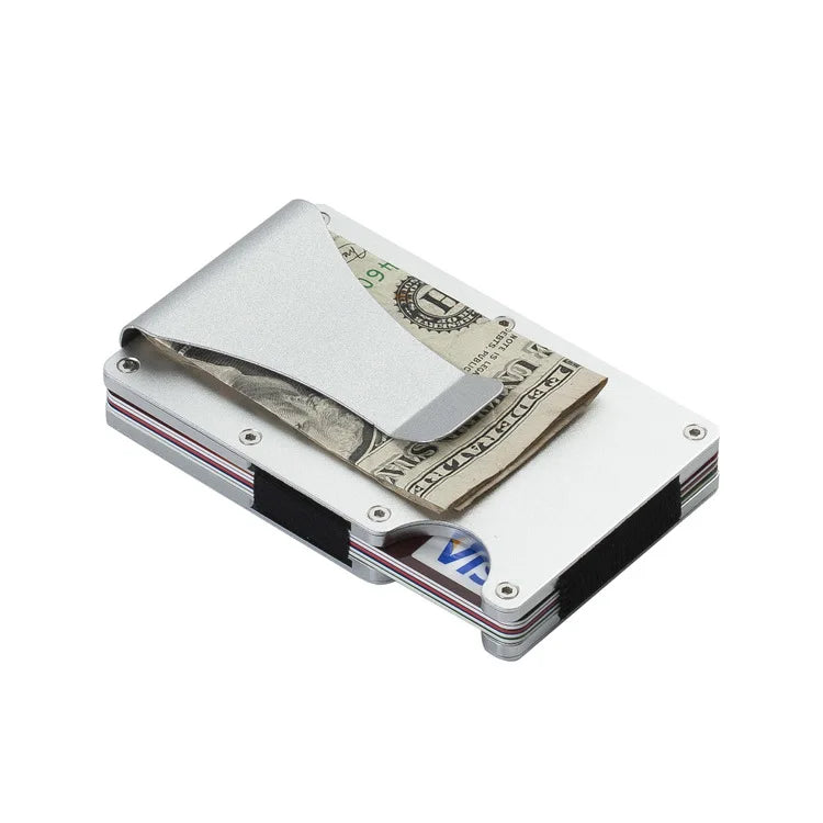 Dropshipping Aluminium Credit Card Holder for Men Wallet New Minimalist Rfid Blocking Slim Anti Protect Metal Cardholder Clip